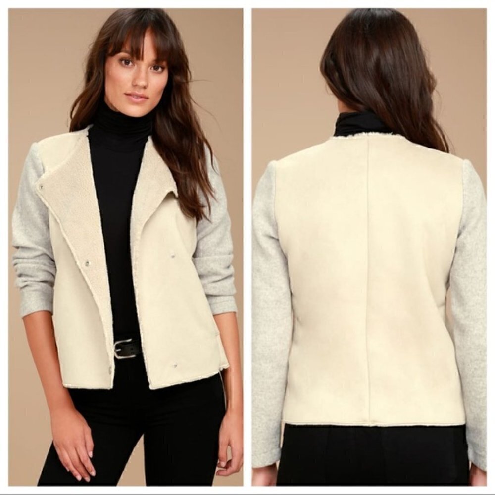 BB Dakota Glenna Faux Suede Sherpa Jacket